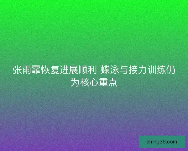 张雨霏恢复进展顺利 蝶泳与接力训练仍为核心重点